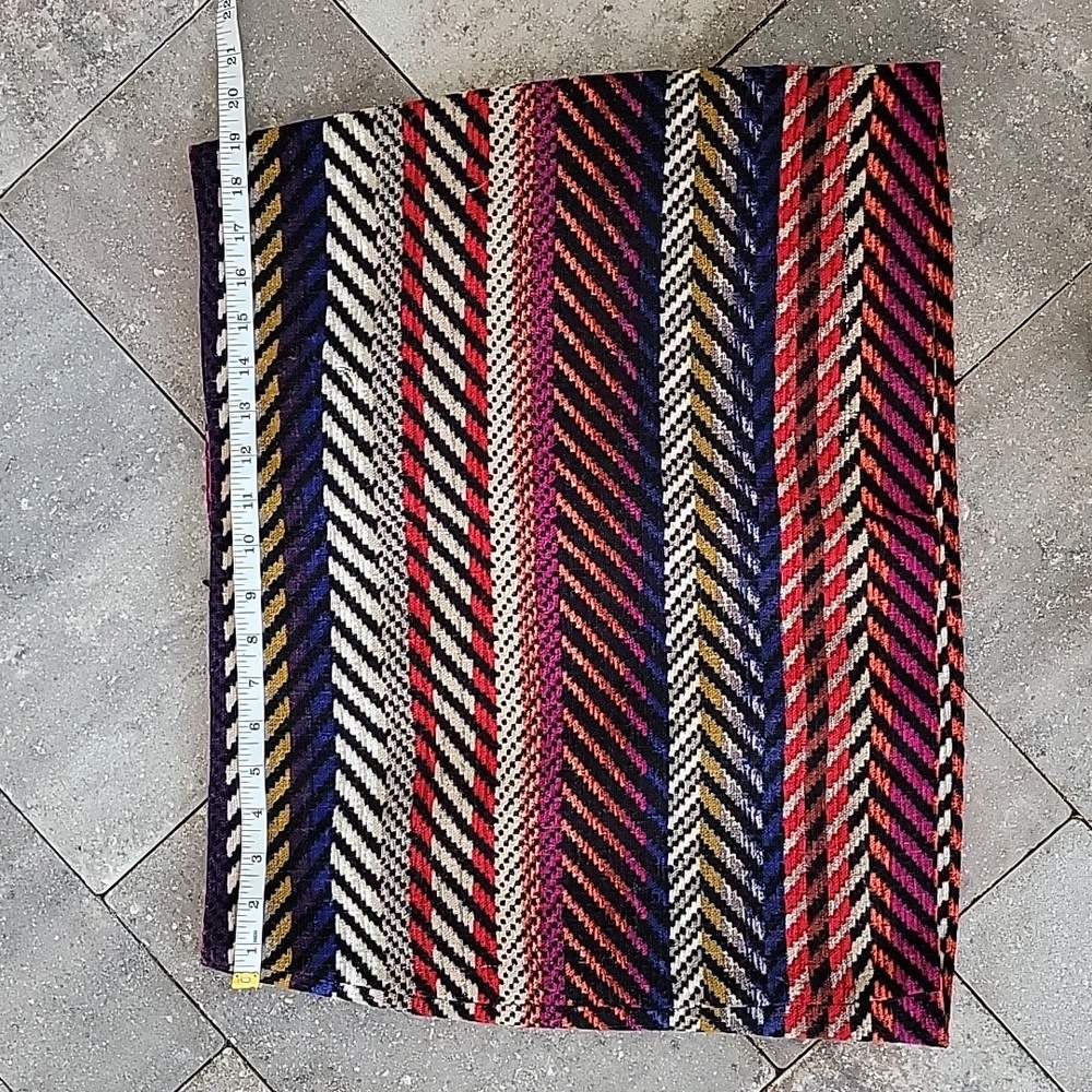 Trina Turk Woven Mini Skirt Multi Colored Made in USA Sz 12 Zip Back Closure - Picture 9 of 11